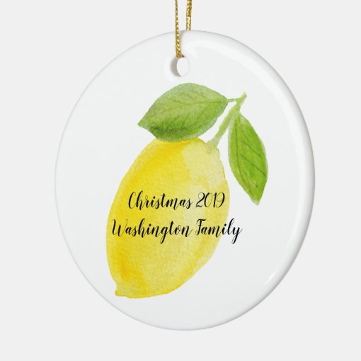 Lemon Ceramic Personalized Year Christmas Ornament | Zazzle