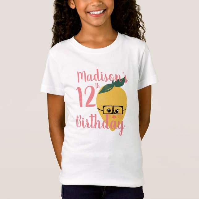 Lemon Character Birthday Shirts for Girls (Front)