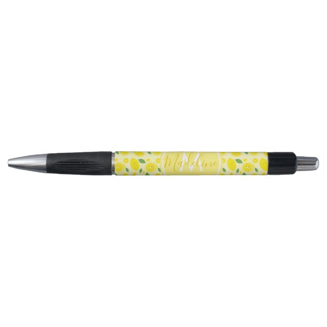 Lemon Character Pattern Initial Name Pen (Front)