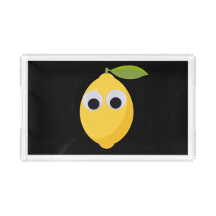 Lemon Character, sweet fruit with googly eyes   Acrylic Tray