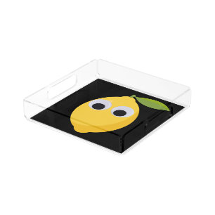 Lemon Character, sweet fruit with googly eyes   Acrylic Tray