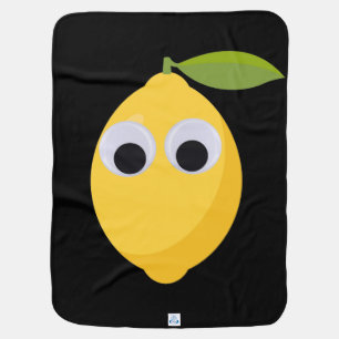 Lemon Character, sweet fruit with googly eyes Baby Blanket