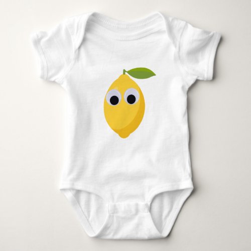 Lemon Character sweet fruit with googly eyes  Baby Bodysuit
