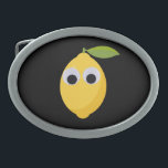 Lemon Character, sweet fruit with googly eyes   Belt Buckle<br><div class="desc">This design exudes a timeless and always-on-trend quality, making it popular and appealing to a wide audience. The sweetness and cuteness of the lemon with big googly eyes make it a versatile and lovable character that can be used in various contexts, from children's products to social media memes. Its enduring...</div>