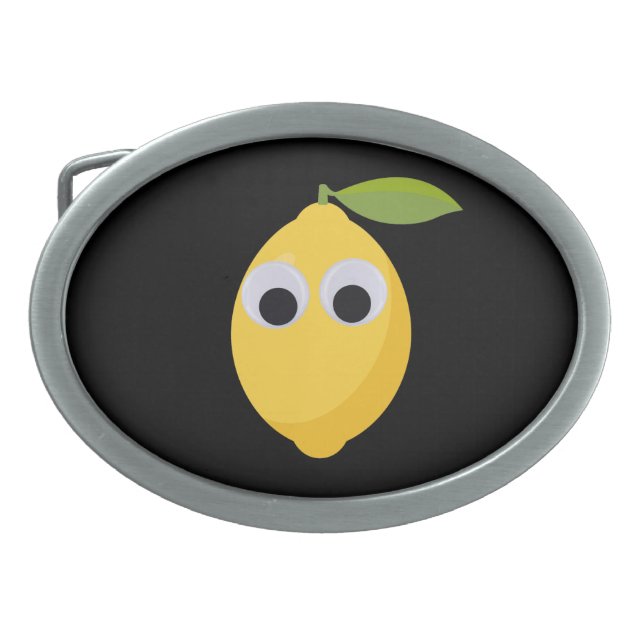 Lemon Character, sweet fruit with googly eyes   Belt Buckle (Front)
