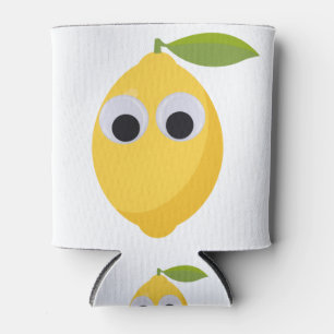 Lemon Character, sweet fruit with googly eyes Can Cooler