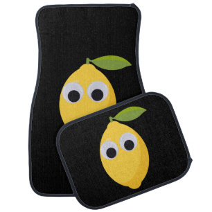 Lemon Character, sweet fruit with googly eyes Car Floor Mat