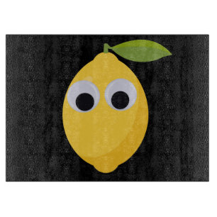 Lemon Character, sweet fruit with googly eyes Cutting Board