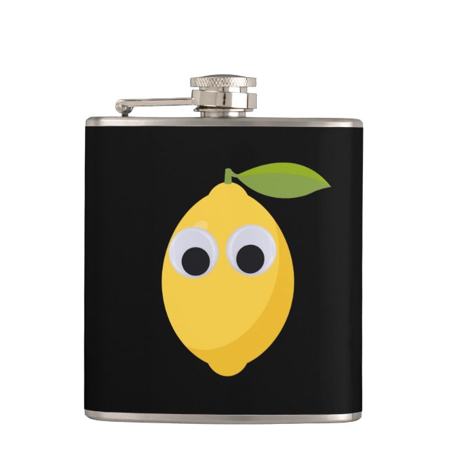 Lemon Character, sweet fruit with googly eyes   Flask (Front)