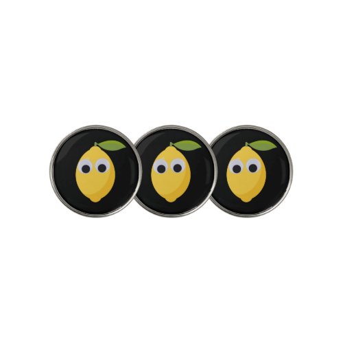 Lemon Character sweet fruit with googly eyes  Golf Ball Marker