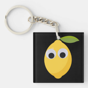 Lemon Character, sweet fruit with googly eyes Keychain