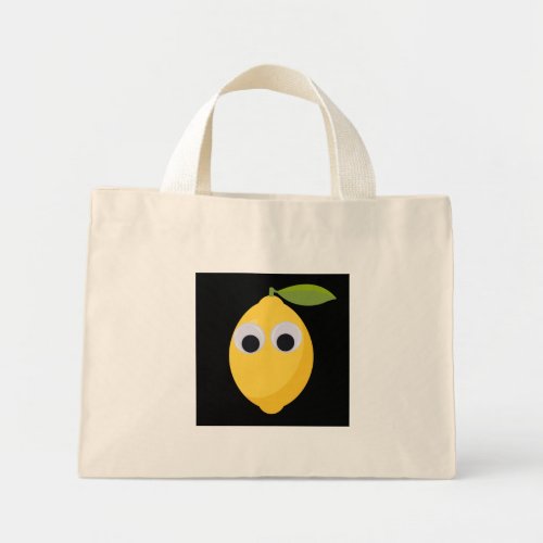 Lemon Character sweet fruit with googly eyes  Mini Tote Bag