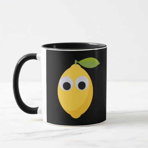 Lemon Character sweet fruit with googly eyes  Mug