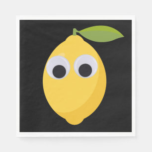 Lemon Character, sweet fruit with googly eyes   Napkins