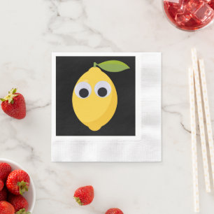 Lemon Character, sweet fruit with googly eyes Napkins