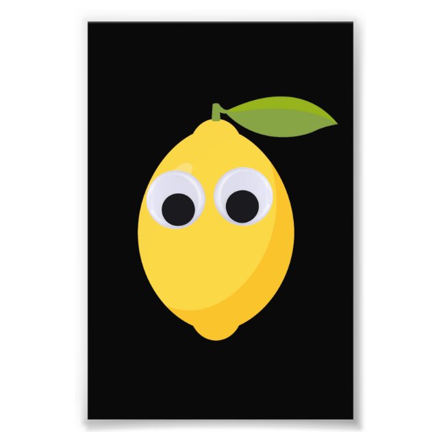 Lemon Character, sweet fruit with googly eyes   Photo Print (Front)