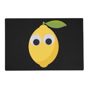 Lemon Character, sweet fruit with googly eyes   Placemat