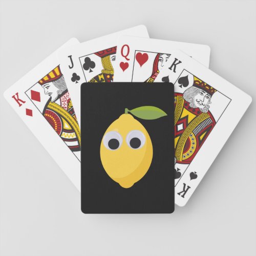 Lemon Character sweet fruit with googly eyes  Poker Cards