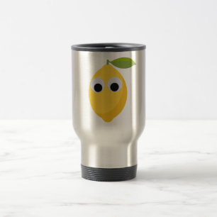 Lemon Character, sweet fruit with googly eyes   Travel Mug
