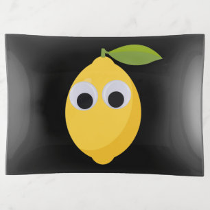 Lemon Character, sweet fruit with googly eyes Trinket Tray