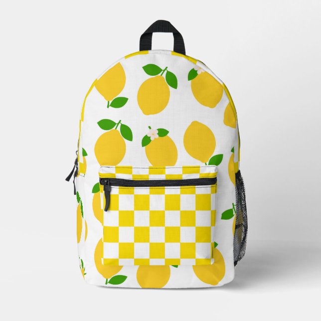 Lemon Checkered Backpack (Front)