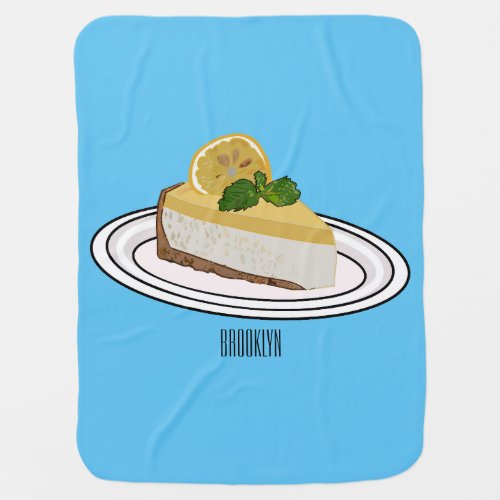 Lemon cheesecake cartoon illustration  baby blanket