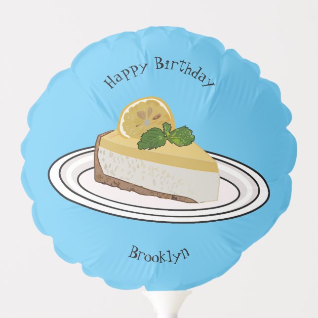 Lemon cheesecake cartoon illustration balloon (Front)