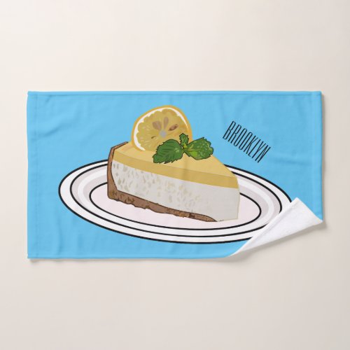 Lemon cheesecake cartoon illustration  bath towel set