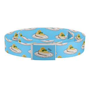 Lemon cheesecake cartoon illustration belt