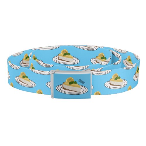 Lemon cheesecake cartoon illustration  belt