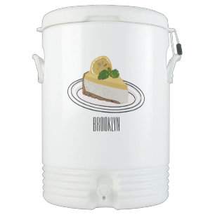 Lemon cheesecake cartoon illustration beverage cooler