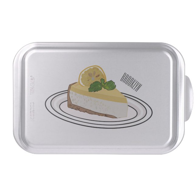 Lemon cheesecake cartoon illustration  cake pan (Front)