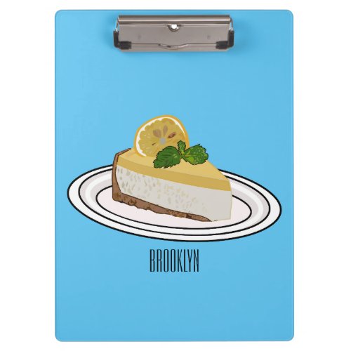 Lemon cheesecake cartoon illustration  clipboard