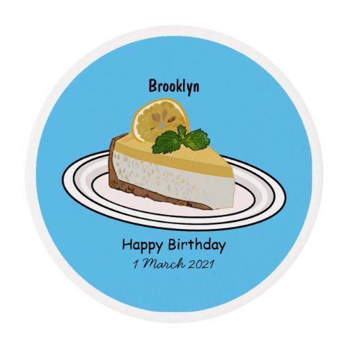 Lemon cheesecake cartoon illustration edible frosting rounds