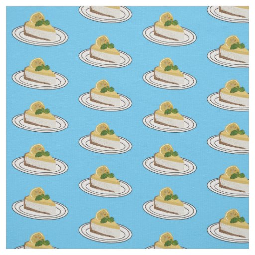 Lemon cheesecake cartoon illustration  fabric