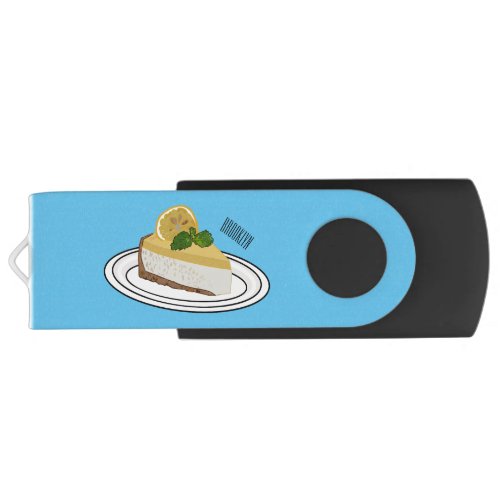 Lemon cheesecake cartoon illustration flash drive