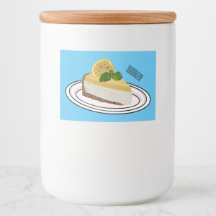Lemon cheesecake cartoon illustration food label