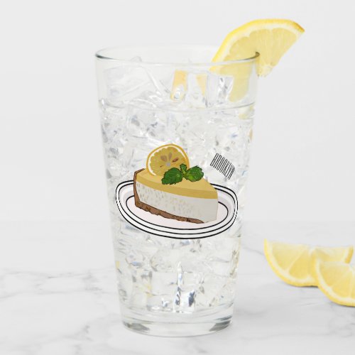 Lemon cheesecake cartoon illustration  glass