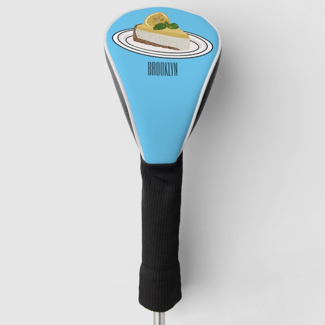 Lemon cheesecake cartoon illustration  golf head cover (Front)