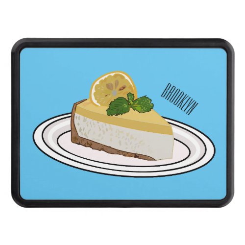 Lemon cheesecake cartoon illustration  hitch cover