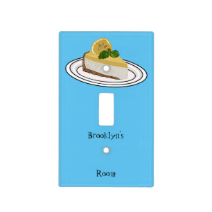 Lemon cheesecake cartoon illustration light switch cover