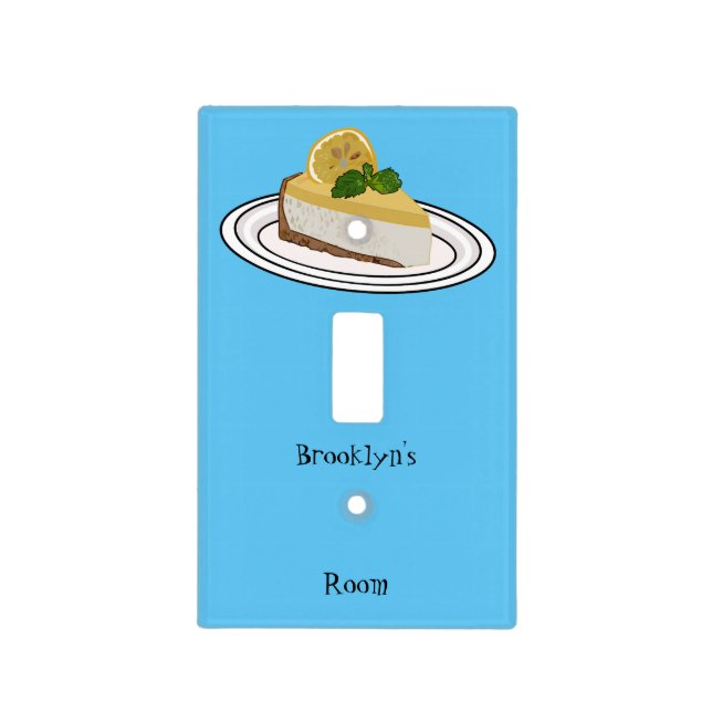 Lemon cheesecake cartoon illustration light switch cover (Front)