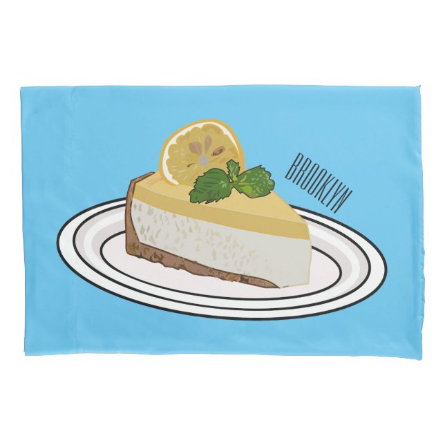 Lemon cheesecake cartoon illustration  pillow case (Front)