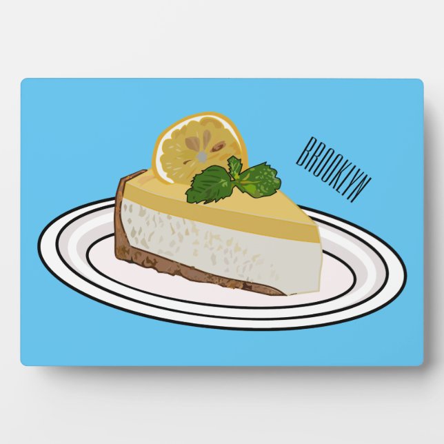 Lemon cheesecake cartoon illustration  plaque (Front)
