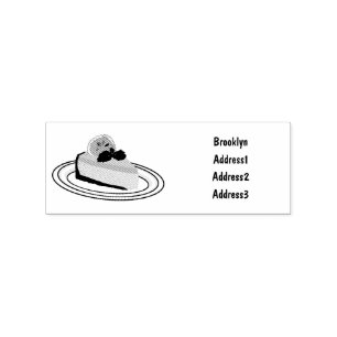 Lemon cheesecake cartoon illustration rubber stamp