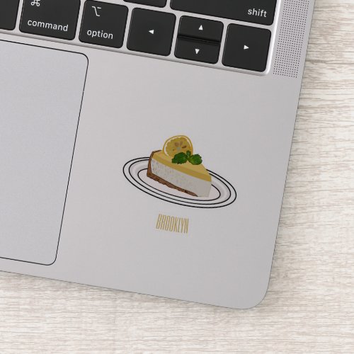 Lemon cheesecake cartoon illustration  sticker