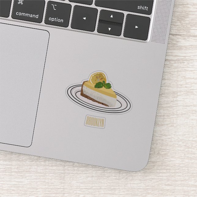 Lemon cheesecake cartoon illustration  sticker (Detail)