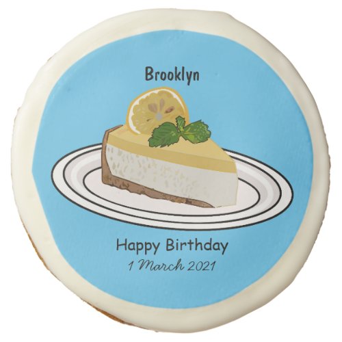 Lemon cheesecake cartoon illustration sugar cookie