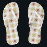 Lemon Cherry Danishes Breakfast Brunch Pastry Flip Flops<br><div class="desc">Design features an original marker illustration of a delicious cherry danish breakfast pastry, topped with a drizzle of vanilla frosting. Ideal for your favorite foodie, baker, or pastry chef! This danish design is also available on other products. Don't see what you're looking for? Need help with customization? Contact Rebecca to...</div>