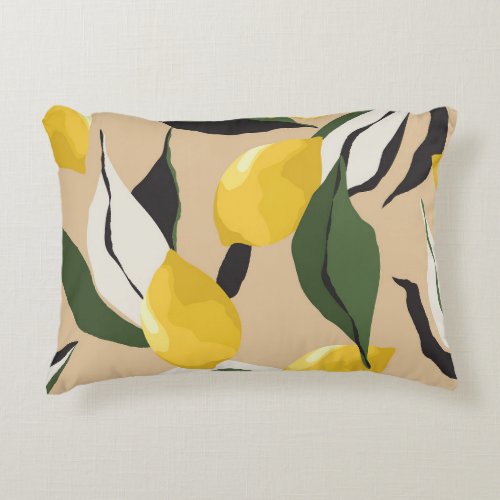 Lemon Chic Contemporary Seamless Design Accent Pillow